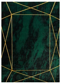 Koberec EMERALD exkluzívny 1022 glamour, štýlový geometrický zeleno / zlatý