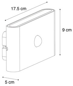 Nástenné svietidlo čierne 4-krokový senzor magnetické vrátane LED nabíjateľné - Batt
