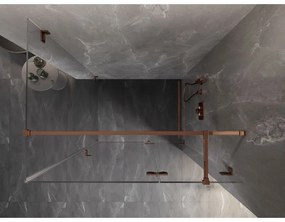 Mexen Lunar T, výklopný sprchový kút pravý 130 x 90 cm, 8mm číre sklo, profil ružové zlato, 834T-130-090-60-00-P