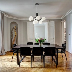 Čierno-biele závesné svietidlo SULION Musa, výška 102 cm