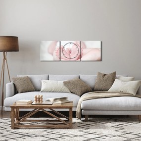 Obraz detských nožičiek (s hodinami) (90x30 cm)