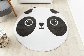 styldomova Detský biely koberec PETIT panda kruh