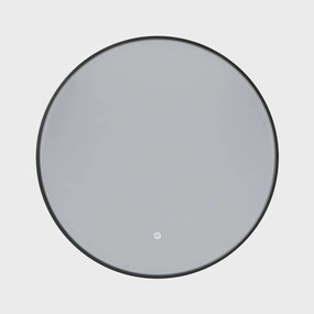 Erga Emma, okrúhle LED zrkadlo 70cm, čierny kovový rám, 1610 lm, 6500K, zadné osvetlenie, ERG-V01-201-7070-BK