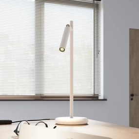 Stolná lampa Pastelo, 1x biele kovové tienidlo