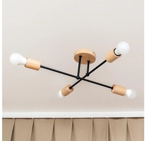 Prisadený luster CAMBRIDGE 4xE27/15W/230V borovica