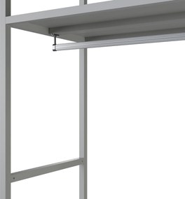Kancelársky regál otvorený s tyčou na oblečenie, do recepcie a čakárne, kovový, sivý, 800x2200x400 mm: ARIEL