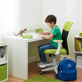 Detská stolička Neoseat MONKEY WHITE s podnožou — látka, biela / zelená