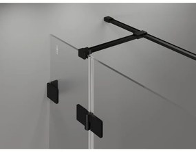 Mexen Lunar T, sklápací sprchový kút ľavý 135 x 70 cm, 8mm číre sklo, čierny profil, 834T-135-070-70-00-L