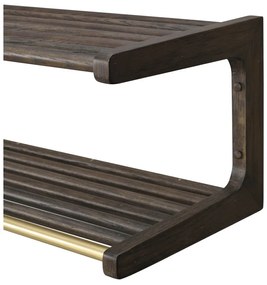 Tmavo hnedý nástenný vešiak z dubového dreva Inverness - Rowico