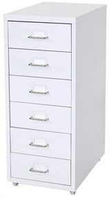 Zásuvková skrinka Boston T851 - 69x28x41cm, 6 zásuviek - biela