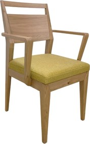 Moderná jedálenská stolička s pod-rúčkami, dub s textilným sedákom, 57x55x90 cm Urban 14