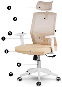 Kancelárska stolička z mikrosieťoviny Sofotel Rotar 240102- béžová