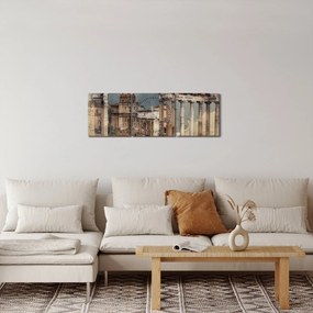 Obraz - Forum Romanum, Rím, Taliansko (s hodinami) (90x30 cm)