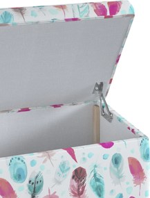 Truhlica čalúnená farba produktu modrá látka vzorované