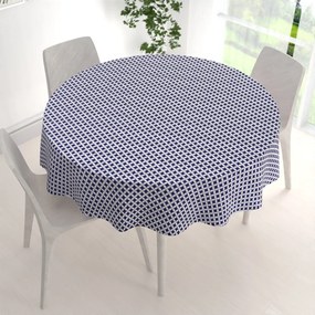Biante Bavlnený okrúhly obrus Sandra SA-241 Tmavo modré Maroko Ø 110 cm
