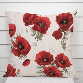 Biante Bavlnená obliečka na vankúš Sandra SA-586 Vlčie maky na krémovom 40 x 40 cm