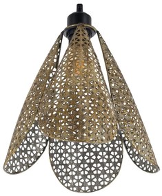 Závesné svietidlo v zlatej farbe s kovovým tienidlom ø 24 cm – Ixia