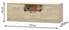 TV stolík/skrinka Thornham 2D1S. Vlastná spoľahlivá doprava až k Vám domov. 808519