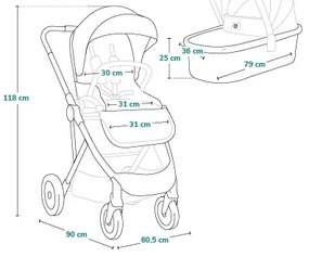 Lionelo - Kombinovaný kočík 2v1 AMBER PLUS Béžový piesok