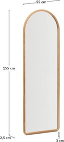Nástenné zrkadlo s dreveným rámom 55x155 cm Milsa – Kave Home