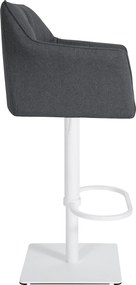 Barová stolička Damaso W - filc, biely rám - Sivá