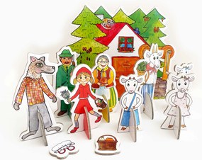 MARIONETINO – Maličká Čiapočka s kozliatkami – bábky 9 ks (výpredaj)