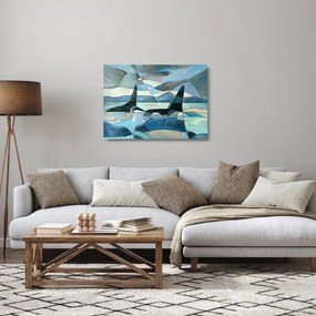 Sklenený obraz - Kosatky (70x50 cm)