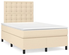 Boxspring posteľ s matracom a LED krémová 120x190 cm látka 3270230