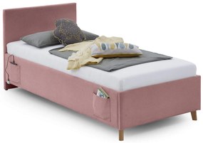 Detská posteľ loop 120 x 200 cm s úložným priestorom ružová MUZZA