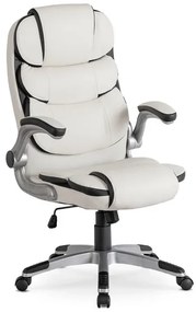 Vintino kancelárska otočná kožená stolička RONALD biela