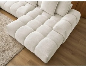 Biela ženilková rozkladacia/s úložným priestorom rohová pohovka (ľavý roh/do tvaru "U") Everest – Bobochic Paris