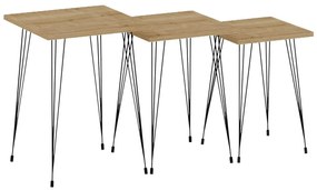 Set 3ks. konferenčných stolíkov Pakamo (čierna + dub zafírový). Vlastná spoľahlivá doprava až k Vám domov. 1094322