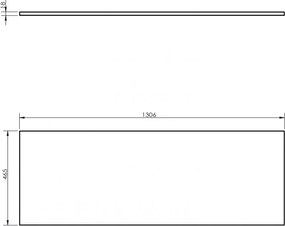 Mexen Uni, pracovná doska 130 cm, grafitová matná, 91AXX-1304-464-18-66