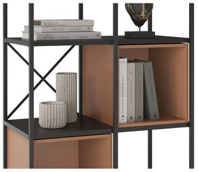 Knižnica v čierno-tehlovej farbe 71x179 cm Anya – Marckeric