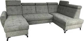 Sedacia súprava Lavante U XXL, pravá, sivá (country 17)