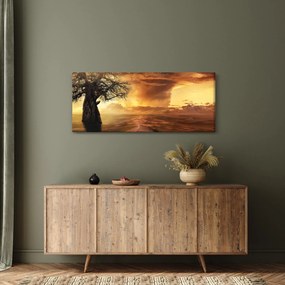 Obraz oranžových mračien (120x50 cm)