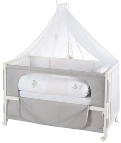 Bielo-sivá postieľka na kolieskach 60x120 cm Fox &amp; Bunny – Roba
