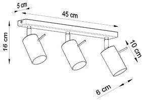 Stropné svietidlo RING 3 sivé