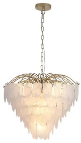 Searchlight 48970-6SB - Luster na reťazi FEATHER 6xE14/60W/230V