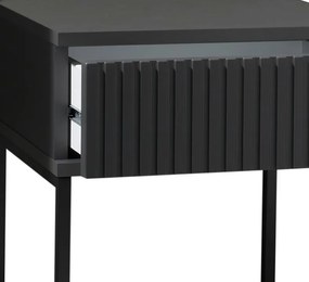 Nočný stolík s 1 zásuvkou Marle, grafitový