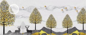 Obraz maľovaných jeleňov (120x50 cm)
