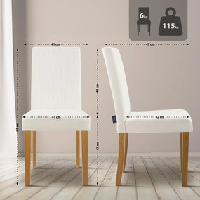 Sada 2 ks jedálenských stoličiek Ina látka cord, antik svetlá - krémová