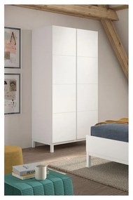 Biela detská šatníková skriňa 99x196x58 cm Eva – Vipack