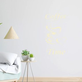 Veselá Stena Samolepka Coffee time Farba: béžová, Veľkosť: 80 x 40 cm
