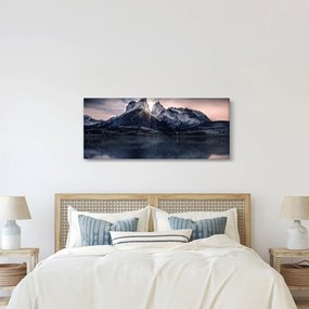 Obraz jazera s horou (120x50 cm)