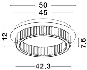 Stropné svietidlo LED so stmievaním Aurelia 50 Chrome
