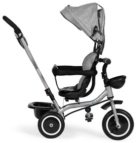 ECOTOYS Trojkolka 2v1 s otočným sedadlom + sklopná strieška - sivá