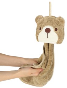 KIK Detský detský uterák na ruky 42x25cm hnedý medvedík