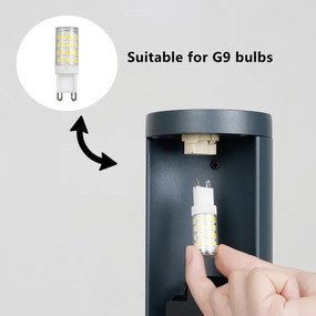 Brilagi - Vonkajšie svietidlo so 2 zásuvkami SCHUKO PILLAR 1xG9/11W/230V IP44 antracit