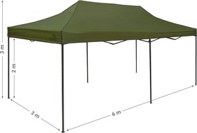 CATTARA Párty stan s nožnicovou konštrukciou 3x6 m, zelený, WATERPROOF